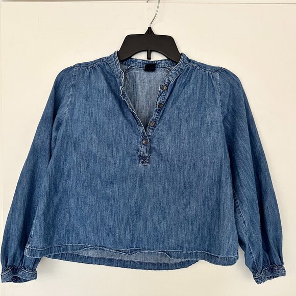 GAP Other - Gap Kids Organic Cotton Top Girls Youth Size L Denim Blue Chambray